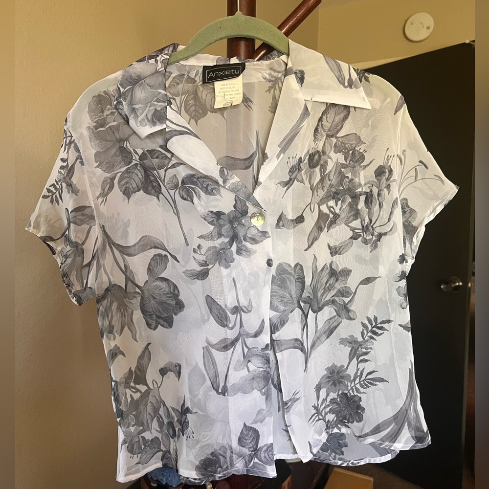 Sheer button up shirt